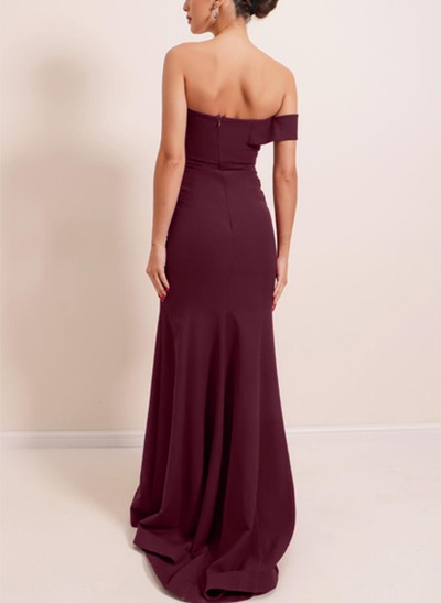 Trumpet/Mermaid One-Shoulder Elastic Satin Evening Dresses With High Split