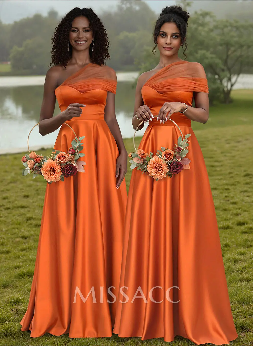 fall wedding reception dresses Womens Rewritten Amelia V-Neck Bridesmaid Dress main image 0