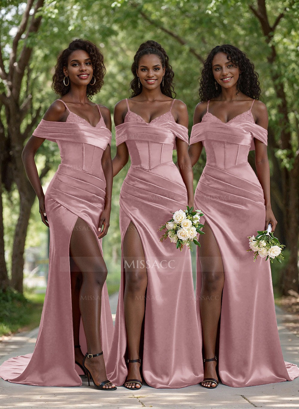 Eleganti Abi Da Damigella Donore Rosa Carne Abi Lunghi In - Foto 5