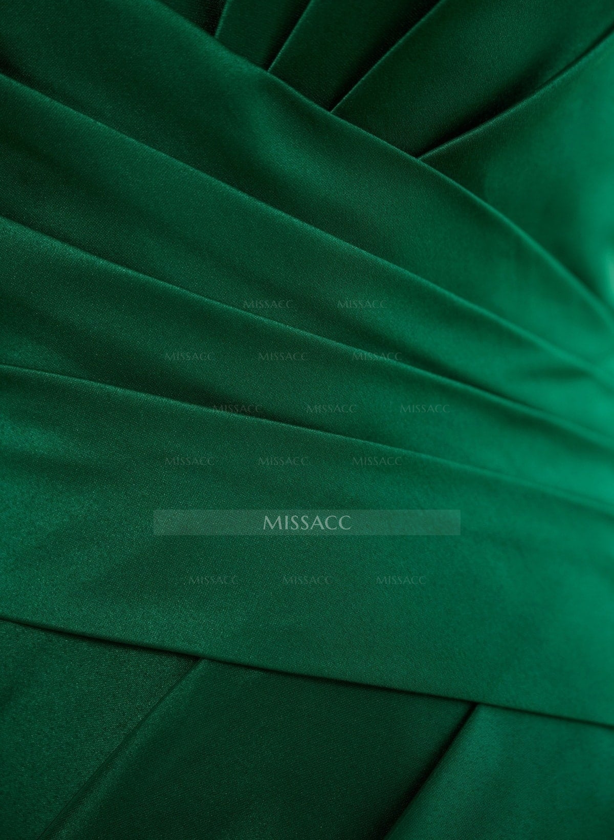 Simple V-Neck Spaghetti Straps Satin Bridesmaid Dresses With High Split