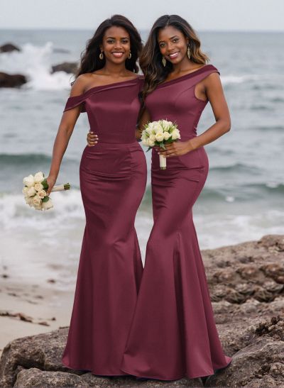 mulberry colour bridesmaid dresses Mulberry Color Bridesmaid Dresses Sheath/Column Spaghetti Straps V-Neck Floor Length Chiffon Bridesmaid Dresses with Slit