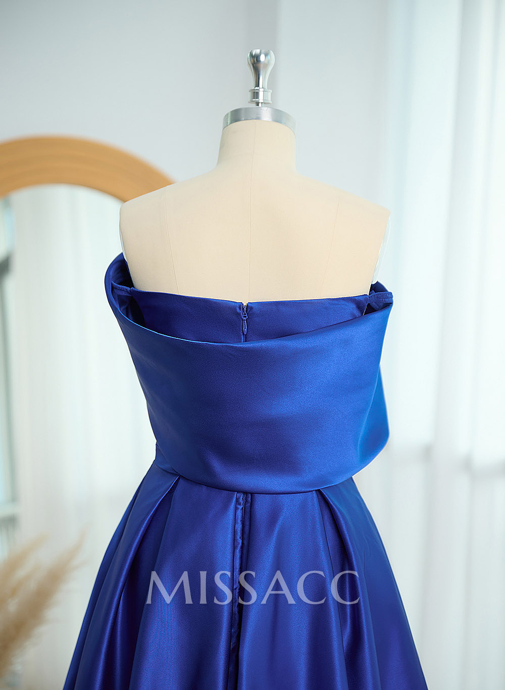 Modest A-Line Wrap Off Shoulder Sleeveless Satin Evening Dresses With 3D Floral Modest A-Line Wrap Off Shoulder Sleeveless Satin Evening Dresses With 3D Floral