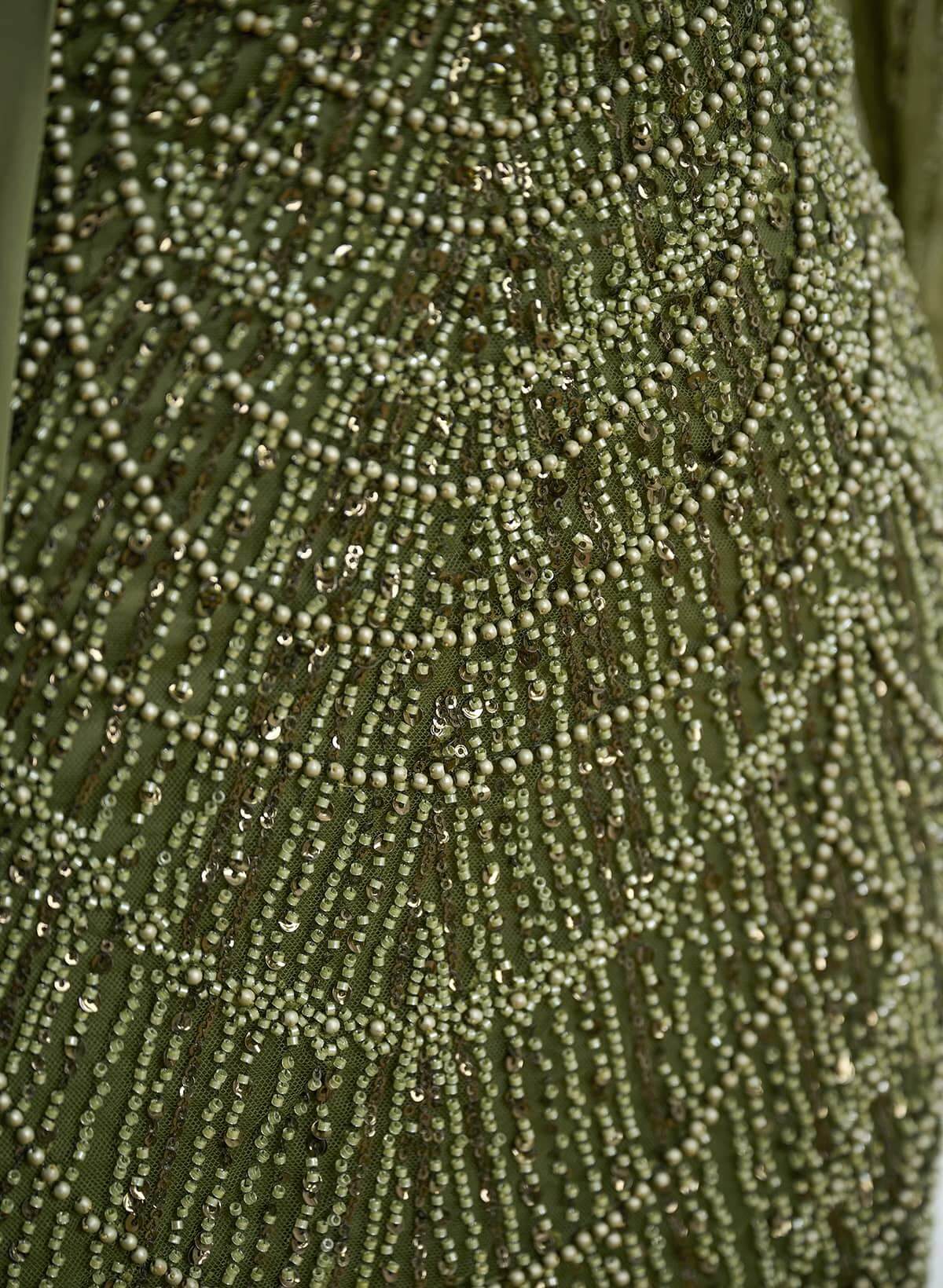 Sheath/Column Long Sleeves Satin /Sequined Evening Dresses With Sweeping Side Drape