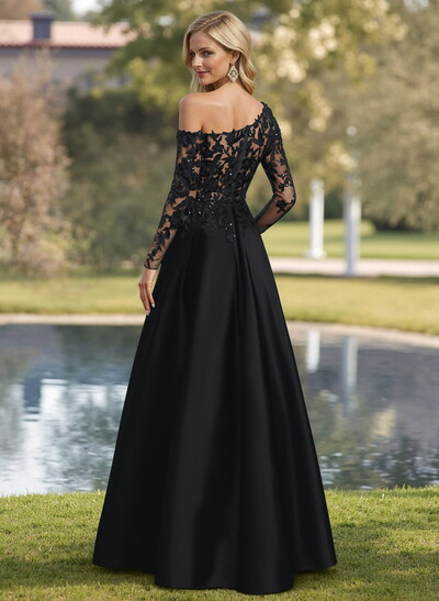Exquisite Semi Sheer Illusion Lace Applique Sleeves Mother Of The Bride Dresses