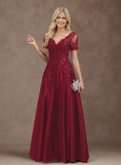 Exquisite Semi Sheer Illusion Floral Embroidered V-Neck Mother Of The Bride Dresses Exquisite Semi Sheer Illusion Floral Embroidered V-Neck Mother Of The Bride Dresses