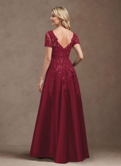 Exquisite Semi Sheer Illusion Floral Embroidered V-Neck Mother Of The Bride Dresses Exquisite Semi Sheer Illusion Floral Embroidered V-Neck Mother Of The Bride Dresses