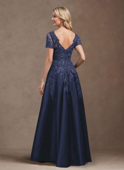 Exquisite Semi Sheer Illusion Floral Embroidered V-Neck Mother Of The Bride Dresses Exquisite Semi Sheer Illusion Floral Embroidered V-Neck Mother Of The Bride Dresses