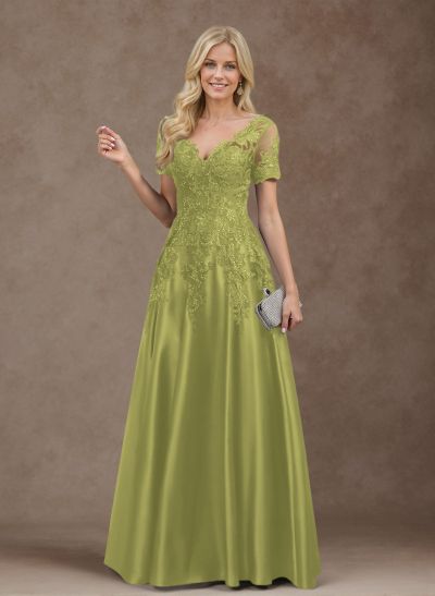 Exquisite Semi Sheer Illusion Floral Embroidered V-Neck Mother Of The Bride Dresses Exquisite Semi Sheer Illusion Floral Embroidered V-Neck Mother Of The Bride Dresses