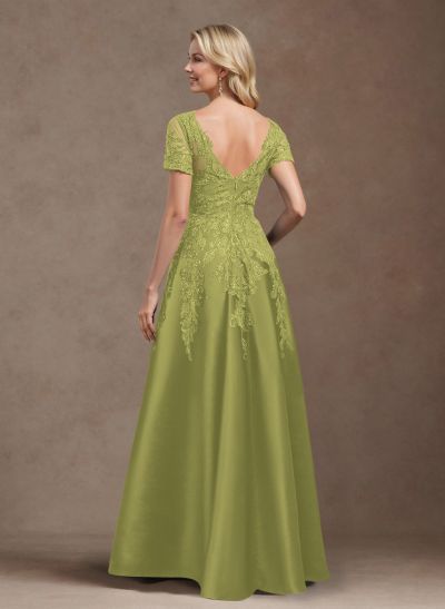 Exquisite Semi Sheer Illusion Floral Embroidered V-Neck Mother Of The Bride Dresses Exquisite Semi Sheer Illusion Floral Embroidered V-Neck Mother Of The Bride Dresses