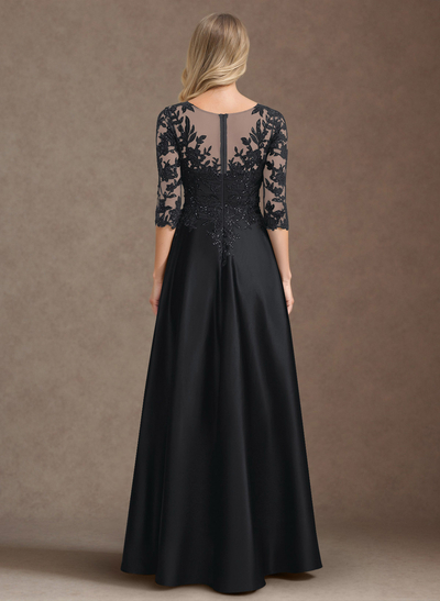 Exquisite Semi Sheer Illusion Floral Embroidered V-Neck Mother Of The Bride Dresses