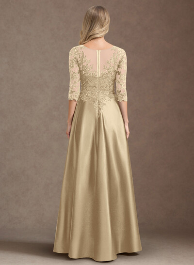 Exquisite Semi Sheer Illusion Floral Embroidered V-Neck Mother Of The Bride Dresses