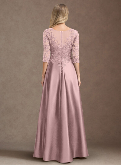 Exquisite Semi Sheer Illusion Floral Embroidered V-Neck Mother Of The Bride Dresses