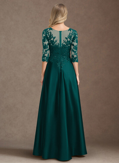 Exquisite Semi Sheer Illusion Floral Embroidered V-Neck Mother Of The Bride Dresses