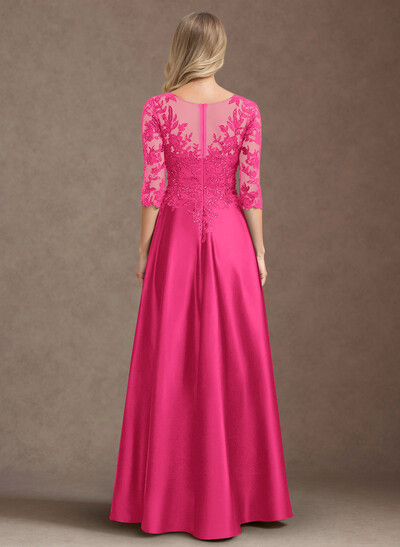 Exquisite Semi Sheer Illusion Floral Embroidered V-Neck Mother Of The Bride Dresses