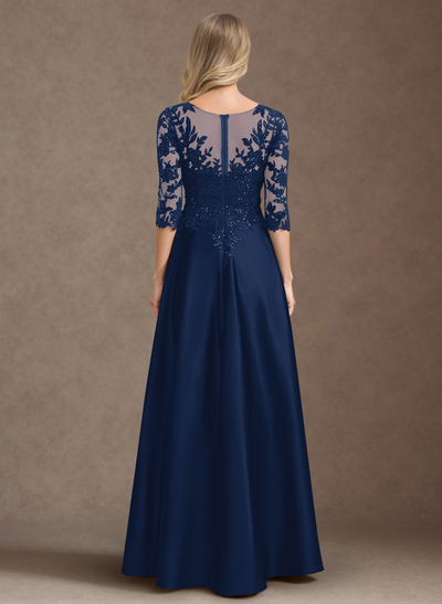 Exquisite Semi Sheer Illusion Floral Embroidered V-Neck Mother Of The Bride Dresses