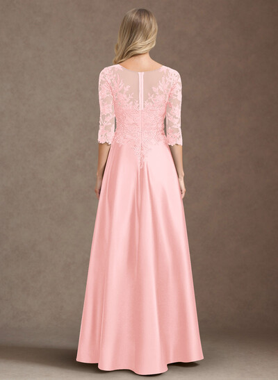 Exquisite Semi Sheer Illusion Floral Embroidered V-Neck Mother Of The Bride Dresses