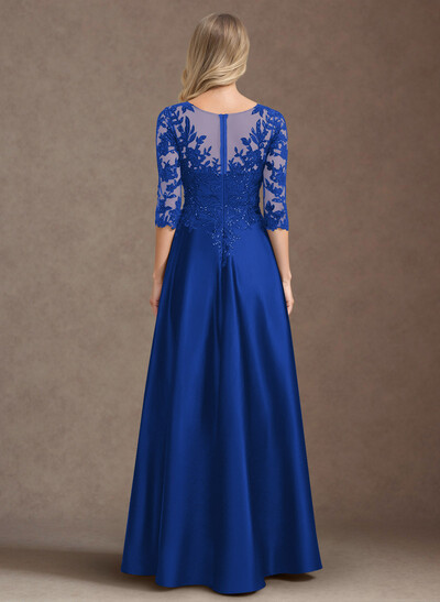 Exquisite Semi Sheer Illusion Floral Embroidered V-Neck Mother Of The Bride Dresses