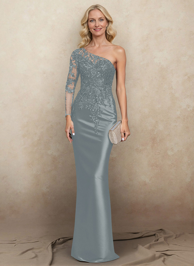 Flattering Semi Sheer Illusion Floral Embroidered Sleeve Mother Of The Bride Dresses