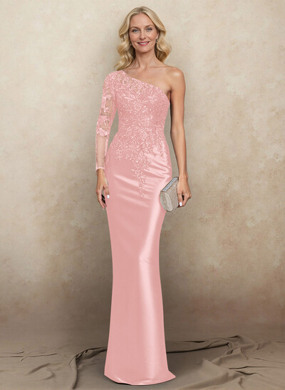 Flattering Semi Sheer Illusion Floral Embroidered Sleeve Mother Of The Bride Dresses