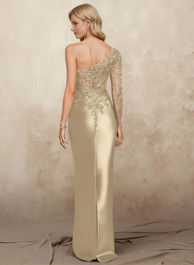 Flattering Semi Sheer Illusion Floral Embroidered Sleeve Mother Of The Bride Dresses