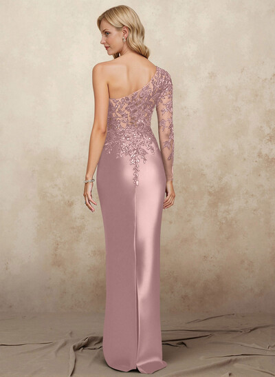 Flattering Semi Sheer Illusion Floral Embroidered Sleeve Mother Of The Bride Dresses