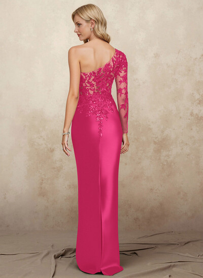 Flattering Semi Sheer Illusion Floral Embroidered Sleeve Mother Of The Bride Dresses