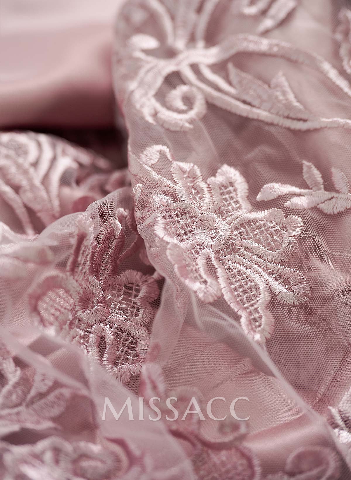 Modest Semi Sheer Illusion Sleeves Ruched Waist Mother Of The Bride Dresses With Floral Applique