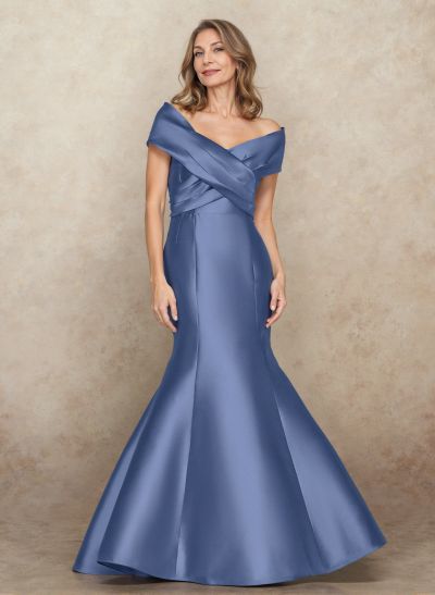 Classy Trumpet/Mermaid Detachable Sleeves Off-The-Shoulder Mother Of The Bride Dresses