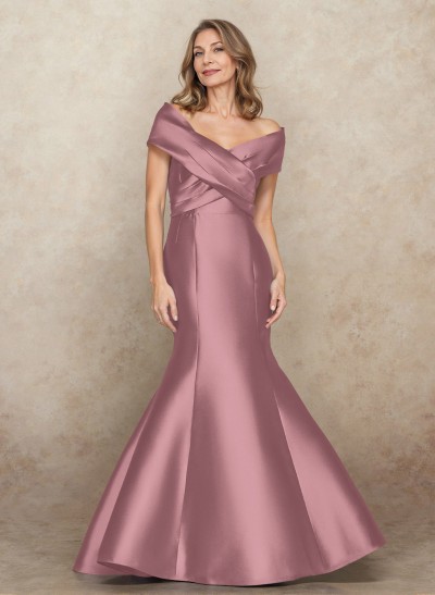 Classy Trumpet/Mermaid Detachable Sleeves Off-The-Shoulder Mother Of The Bride Dresses