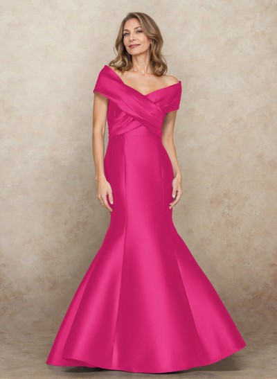 Classy Trumpet/Mermaid Detachable Sleeves Off-The-Shoulder Mother Of The Bride Dresses