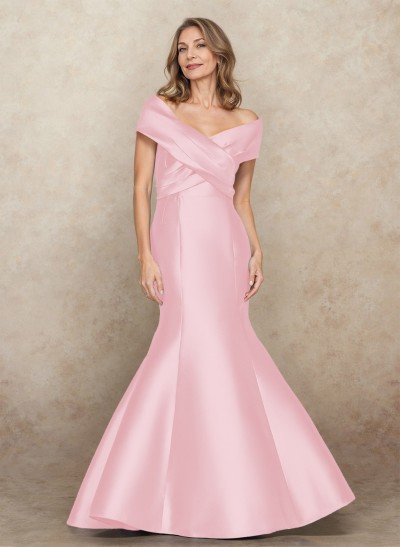 Classy Trumpet/Mermaid Detachable Sleeves Off-The-Shoulder Mother Of The Bride Dresses