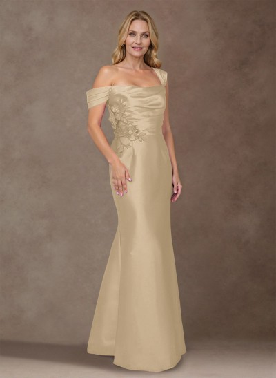 Elegant Detachable Straps Trumpet/Mermaid Mother Of The Bride Dresses With Floral Applique