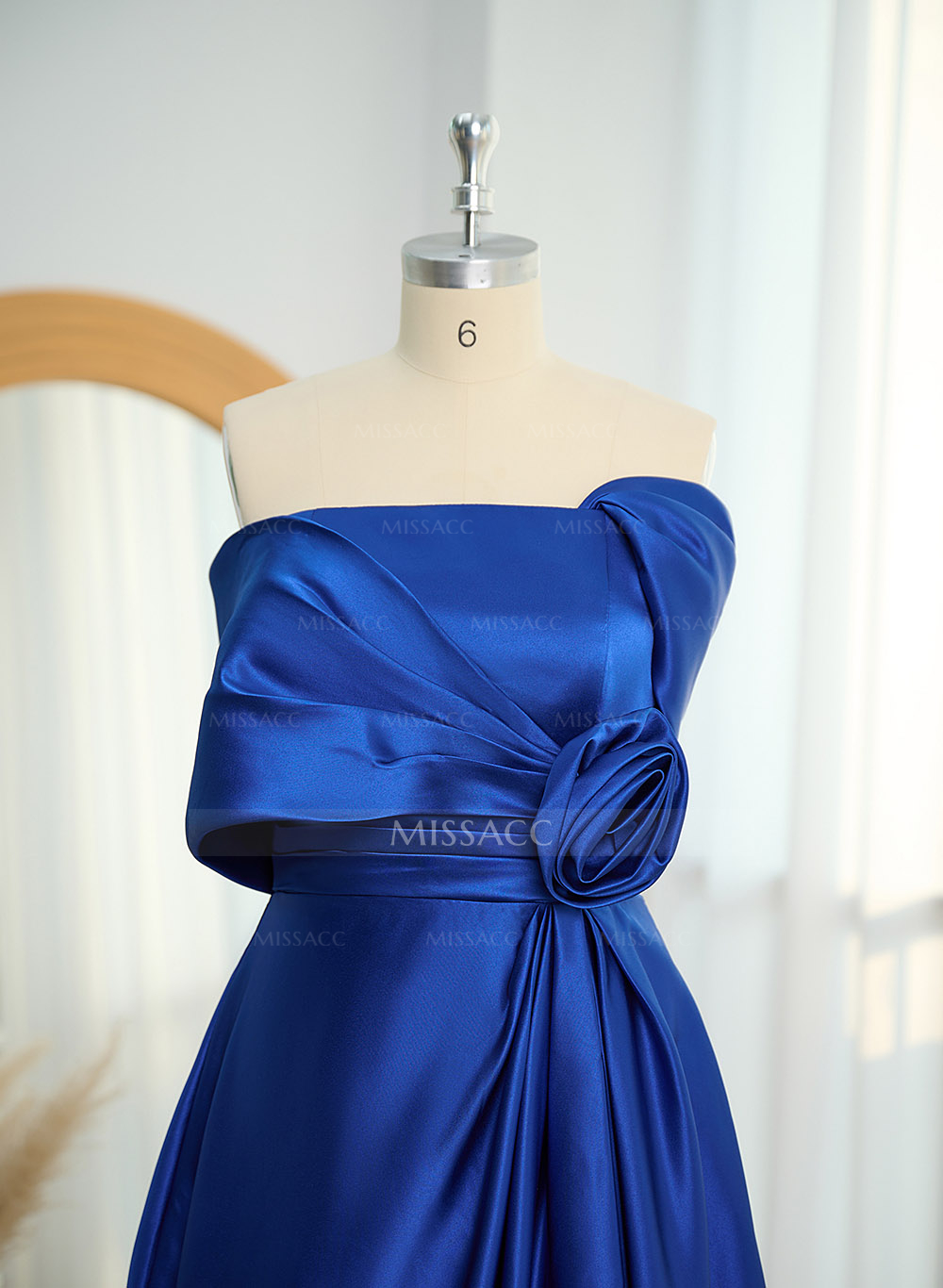 Modest A-Line Wrap Off Shoulder Sleeveless Satin Mother Of The Bride Dresses With 3D Floral