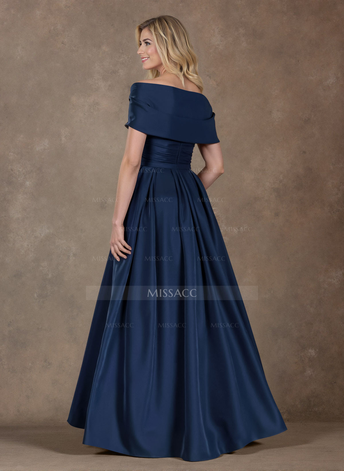 Modest A-Line Wrap Off Shoulder Sleeveless Satin Mother Of The Bride Dresses With 3D Floral