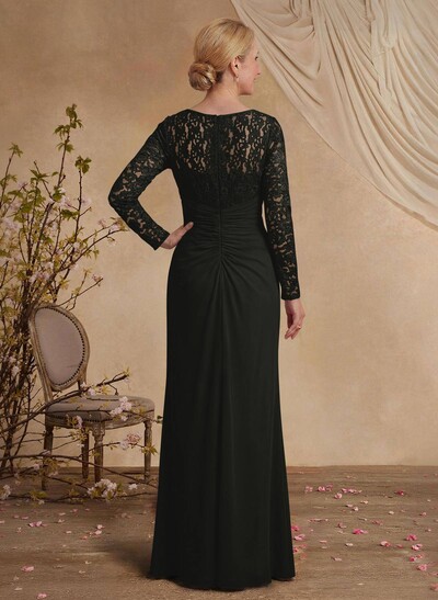 Classy V-Neck Long Sleeves Chiffon Mother Of The Bride Dresses With Ruffle/Lace