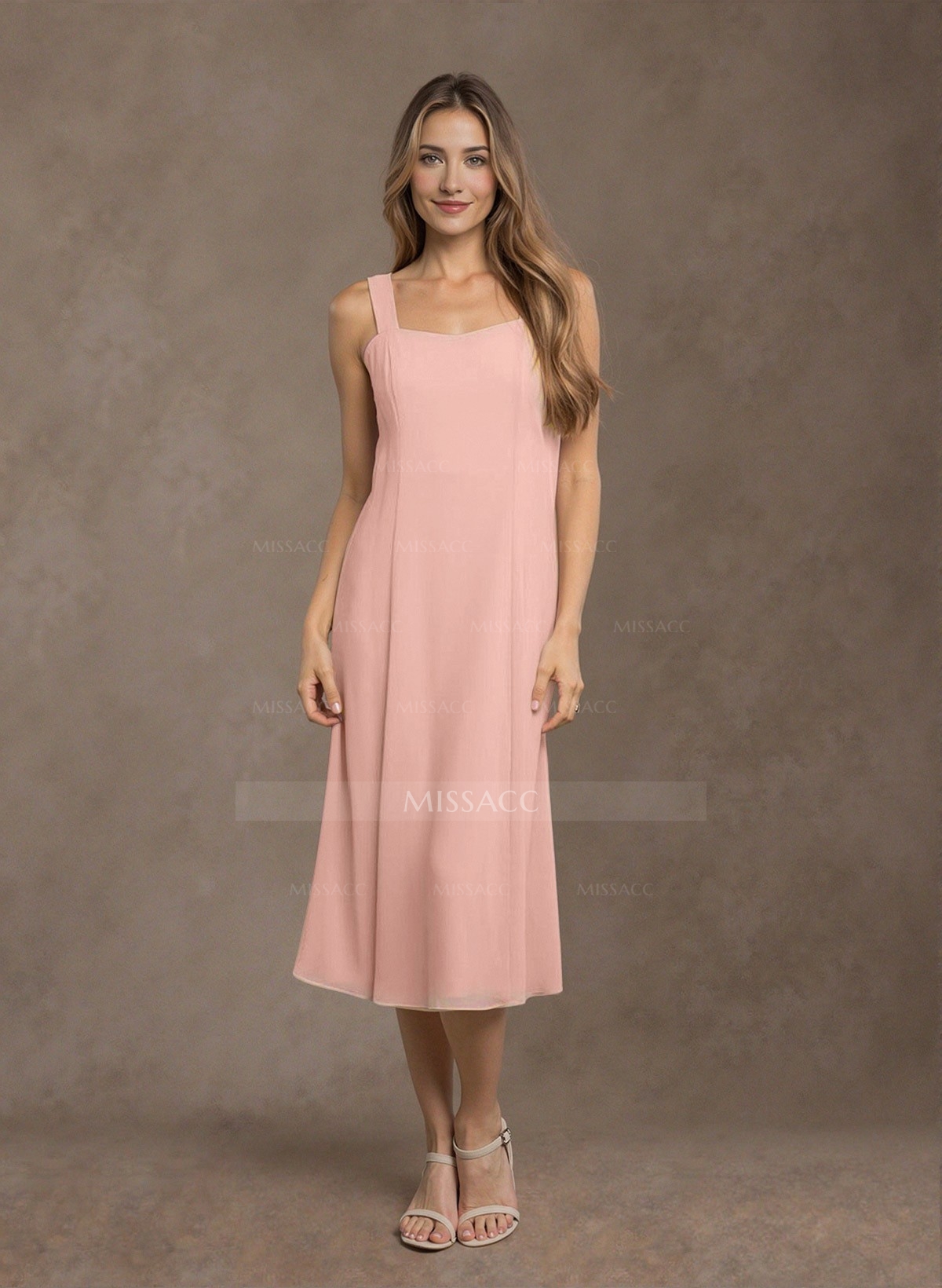 Elegant Lace Square Neckline Chiffon Mother Of The Bride Dresses With Jacket