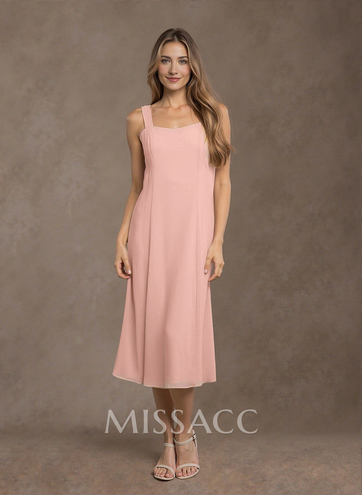 Elegant Lace Square Neckline Chiffon Mother Of The Bride Dresses With Jacket