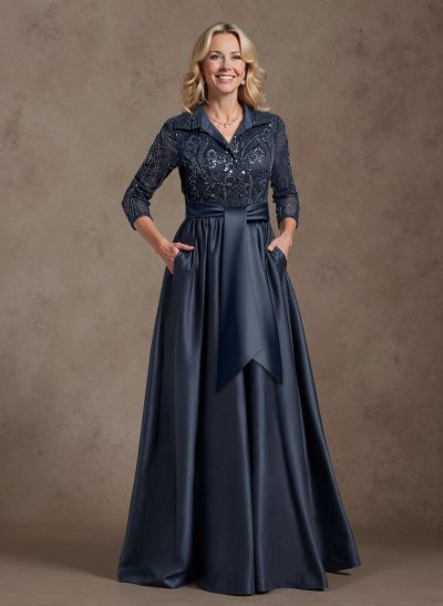 Unique A-Line V-Neck Mother Of The Bride Dresses With Pockets/Sequins