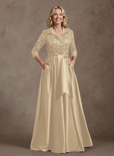 Unique A-Line V-Neck Mother Of The Bride Dresses With Pockets/Sequins