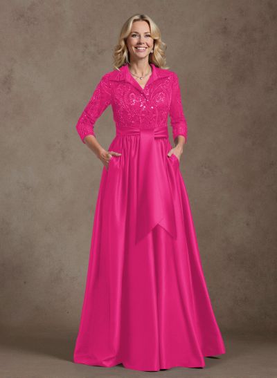 Unique A-Line V-Neck Mother Of The Bride Dresses With Pockets/Sequins