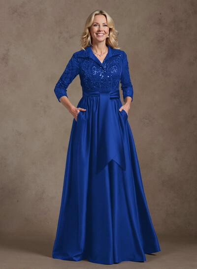 Unique A-Line V-Neck Mother Of The Bride Dresses With Pockets/Sequins