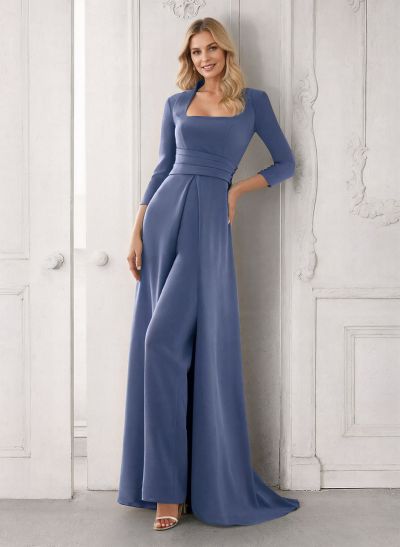 Modest Jumpsuit/Pantsuit Cowl Neck Elastic Satin Mother Of The Bride Dresses