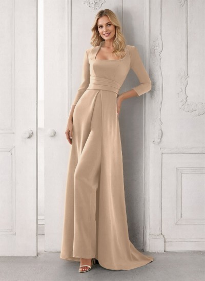 Modest Jumpsuit/Pantsuit Cowl Neck Elastic Satin Mother Of The Bride Dresses