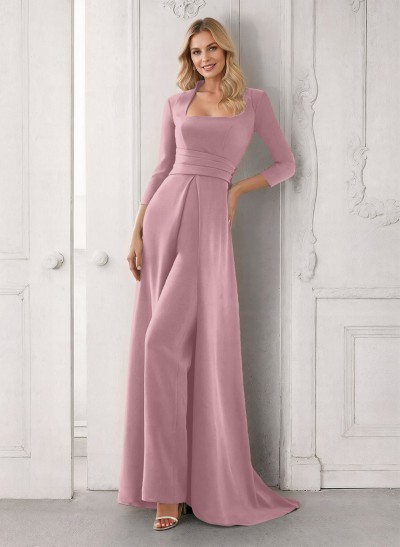 Modest Jumpsuit/Pantsuit Cowl Neck Elastic Satin Mother Of The Bride Dresses