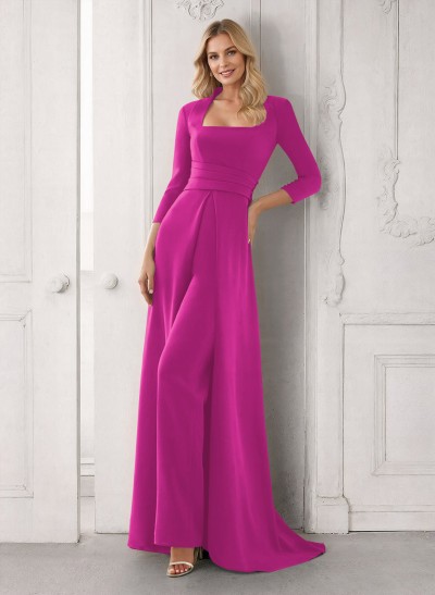 Modest Jumpsuit/Pantsuit Cowl Neck Elastic Satin Mother Of The Bride Dresses