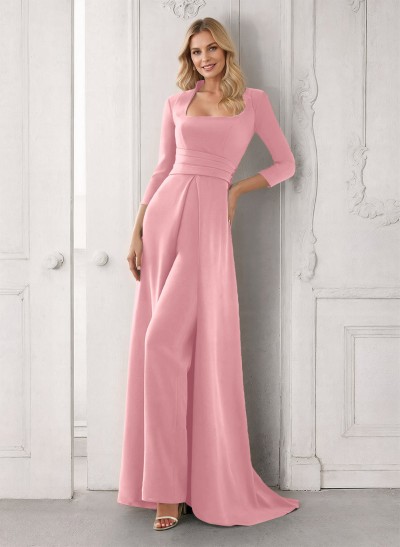 Modest Jumpsuit/Pantsuit Cowl Neck Elastic Satin Mother Of The Bride Dresses