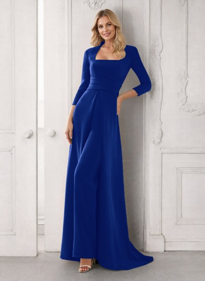 Modest Jumpsuit/Pantsuit Cowl Neck Elastic Satin Mother Of The Bride Dresses