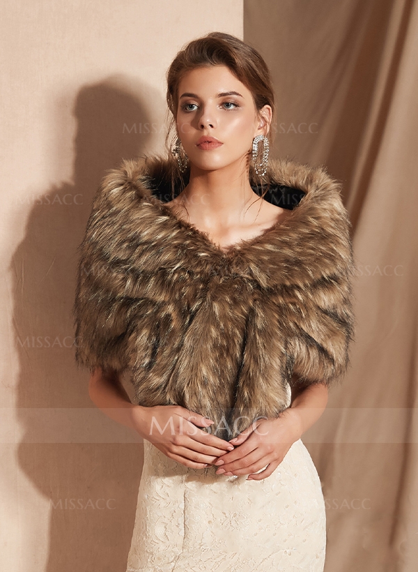 Faux Fur Special Occasion Shawl