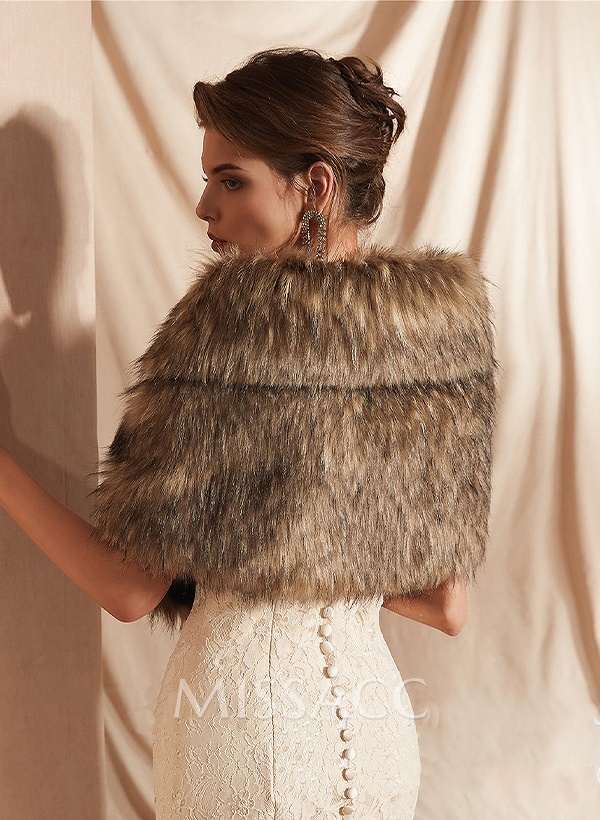 Faux Fur Special Occasion Shawl