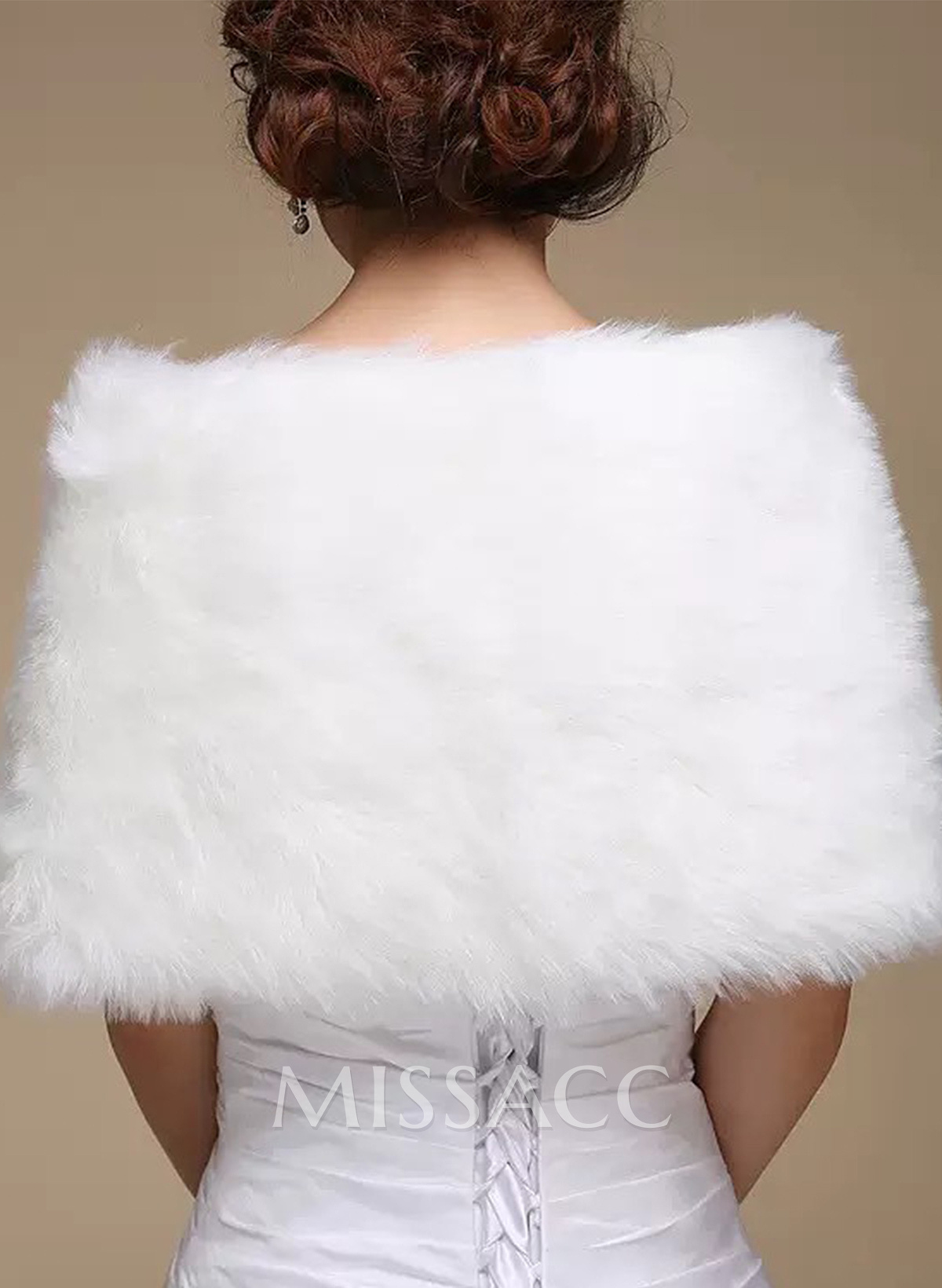 Faux Fur Bridal Wedding Shawl